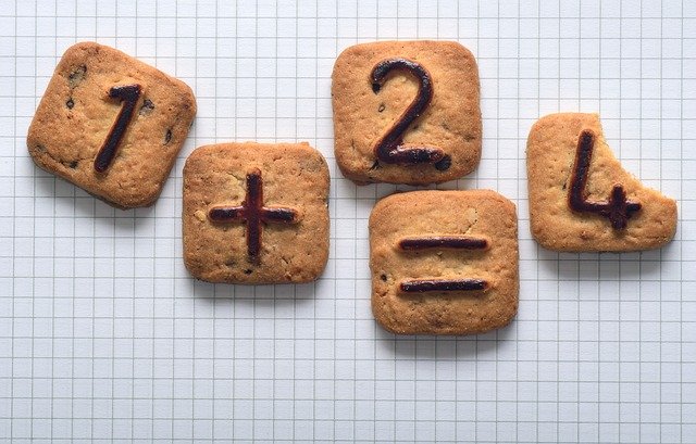 Kekse mit Zahlen und Rechenzeichen 
Quelle: pixabey, 20210630